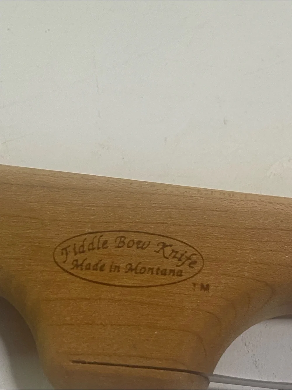 Cherry Mountain Woods Original Wooden Fiddle Bow Bread Knife With Original Box